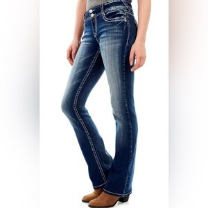 NWOT Apt 9 Bootcut Studded Pocket Women's Blue Jeans Size 10 Curvy